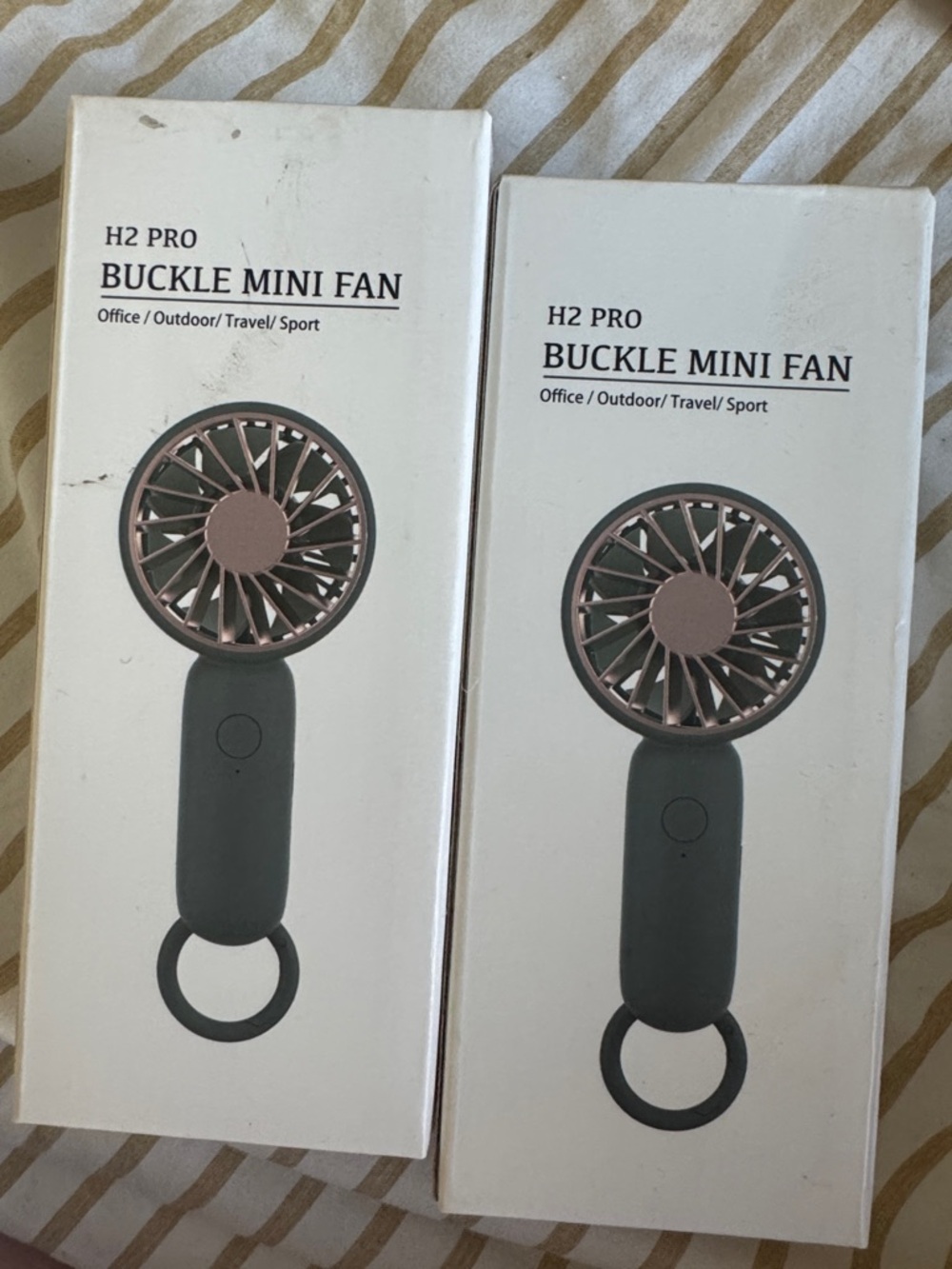 Buckle Mini Fan - Pink & Gray Portable Handheld Fan ($20 for both)